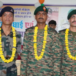 तीन अग्निवीर सैनिकों का द्रोणाचार्य कॉलेज और उपखण्ड कार्यालय में सम्मान
